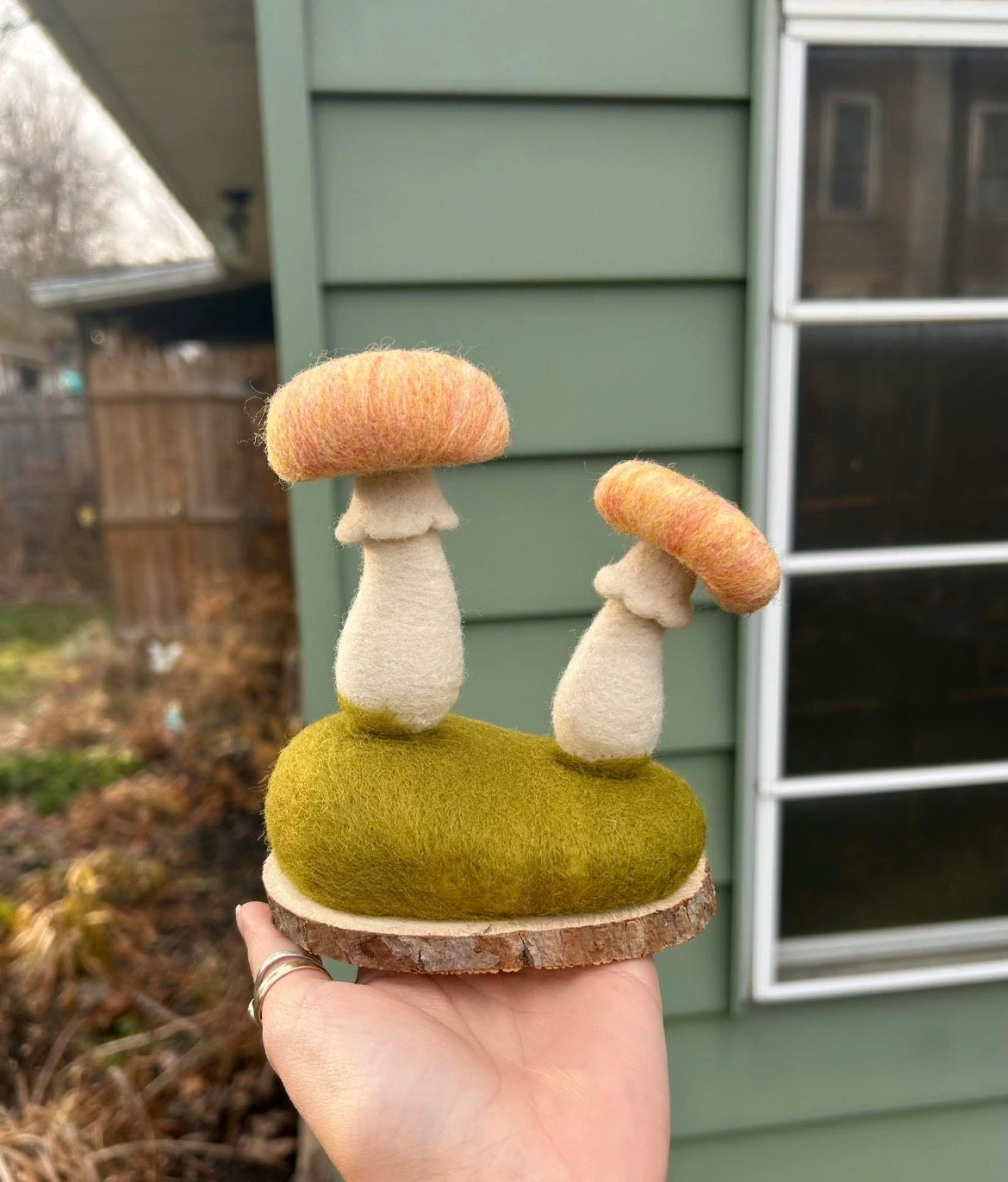 Felted Mushroom Figurine