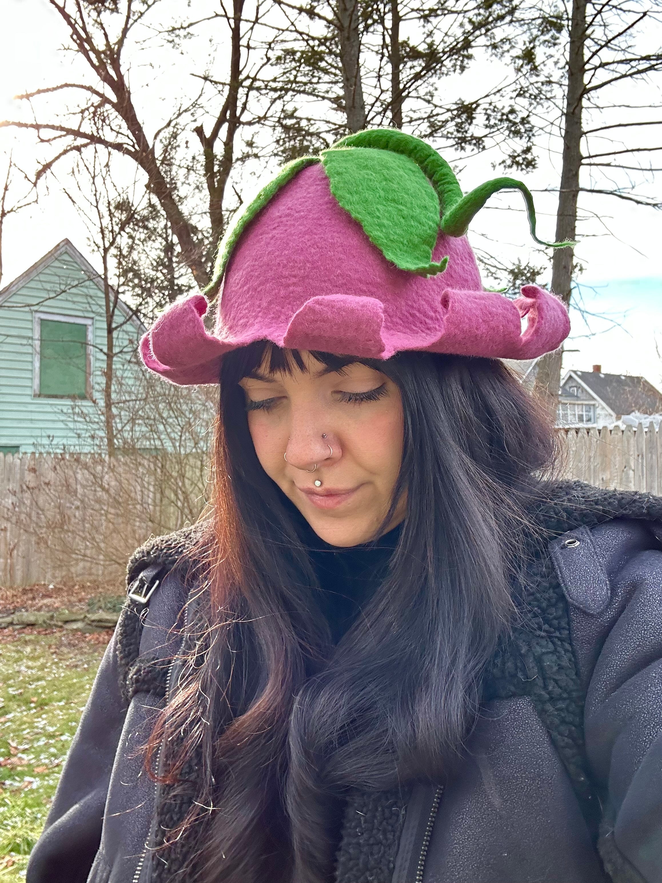 Felted Flower Fairy Hat