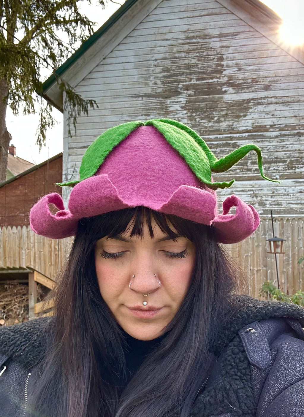 Felted Flower Fairy Hat