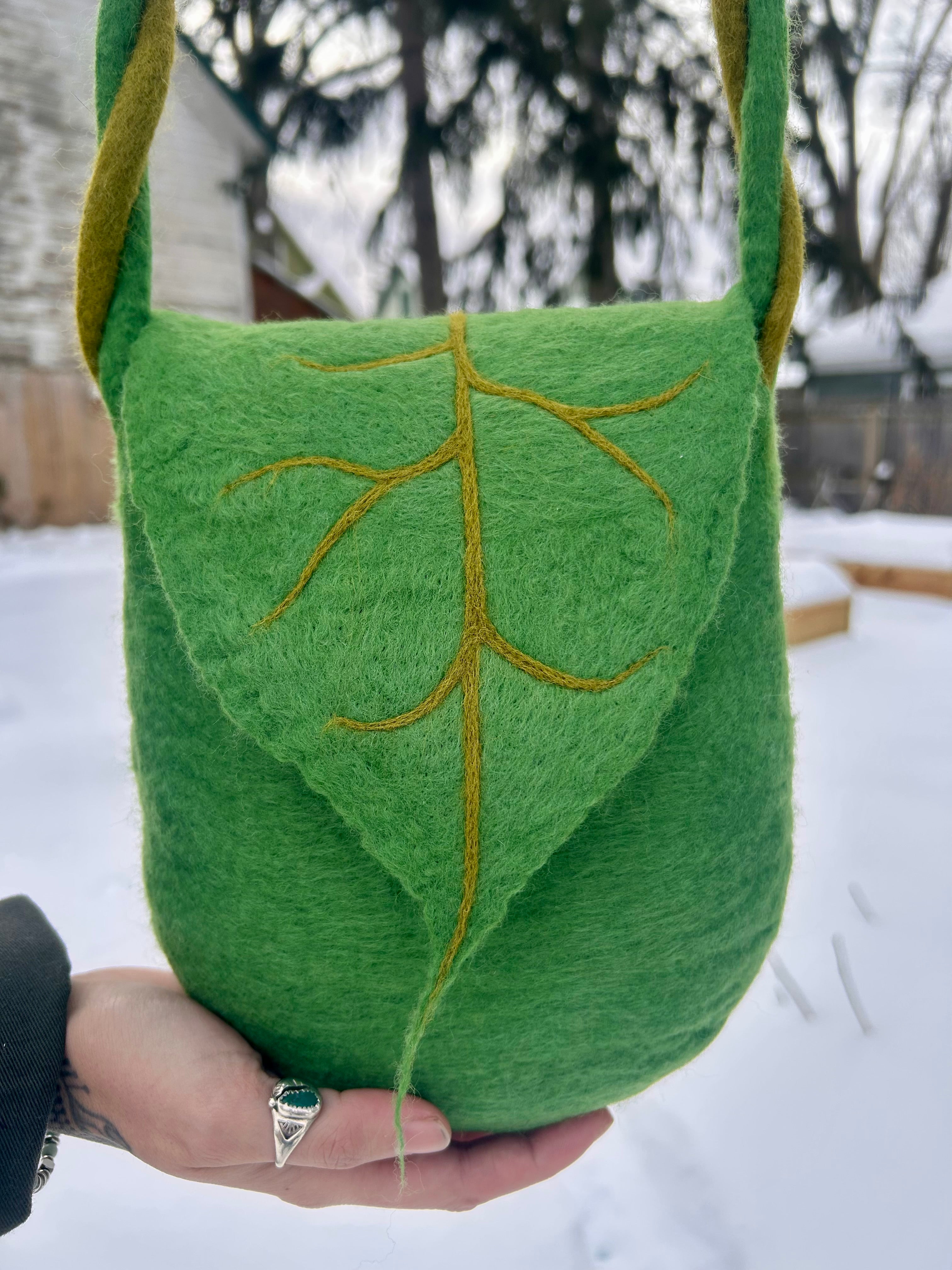 Felted Leaf Bag