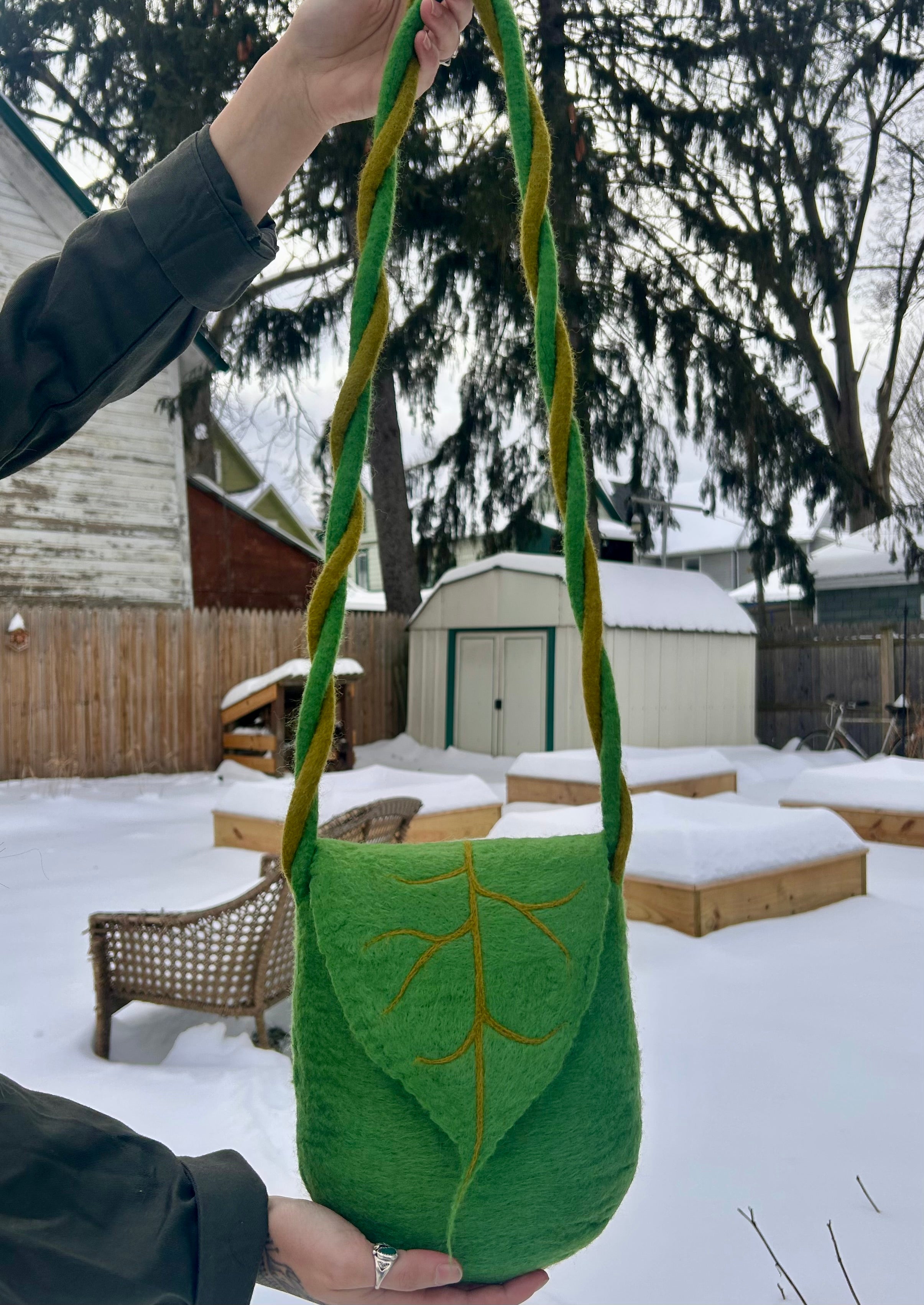 Felted Leaf Bag